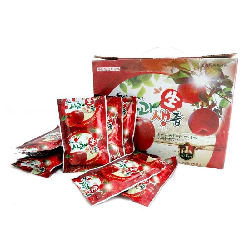 마밀랜드산골식품,마밀랜드 사과즙 100ml 50포 강원도 정선 애플 주스 쥬스 간식 착즙